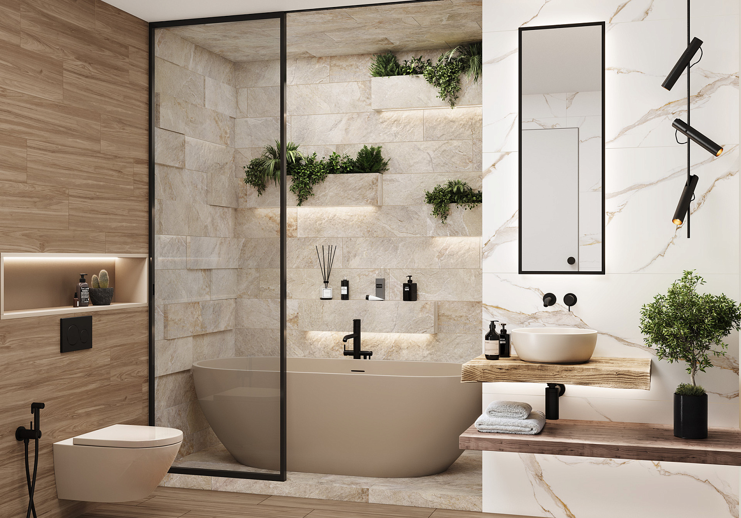 Новинки 2024! Керамогранит Delacora 200x900 с благородной текстурой дерева